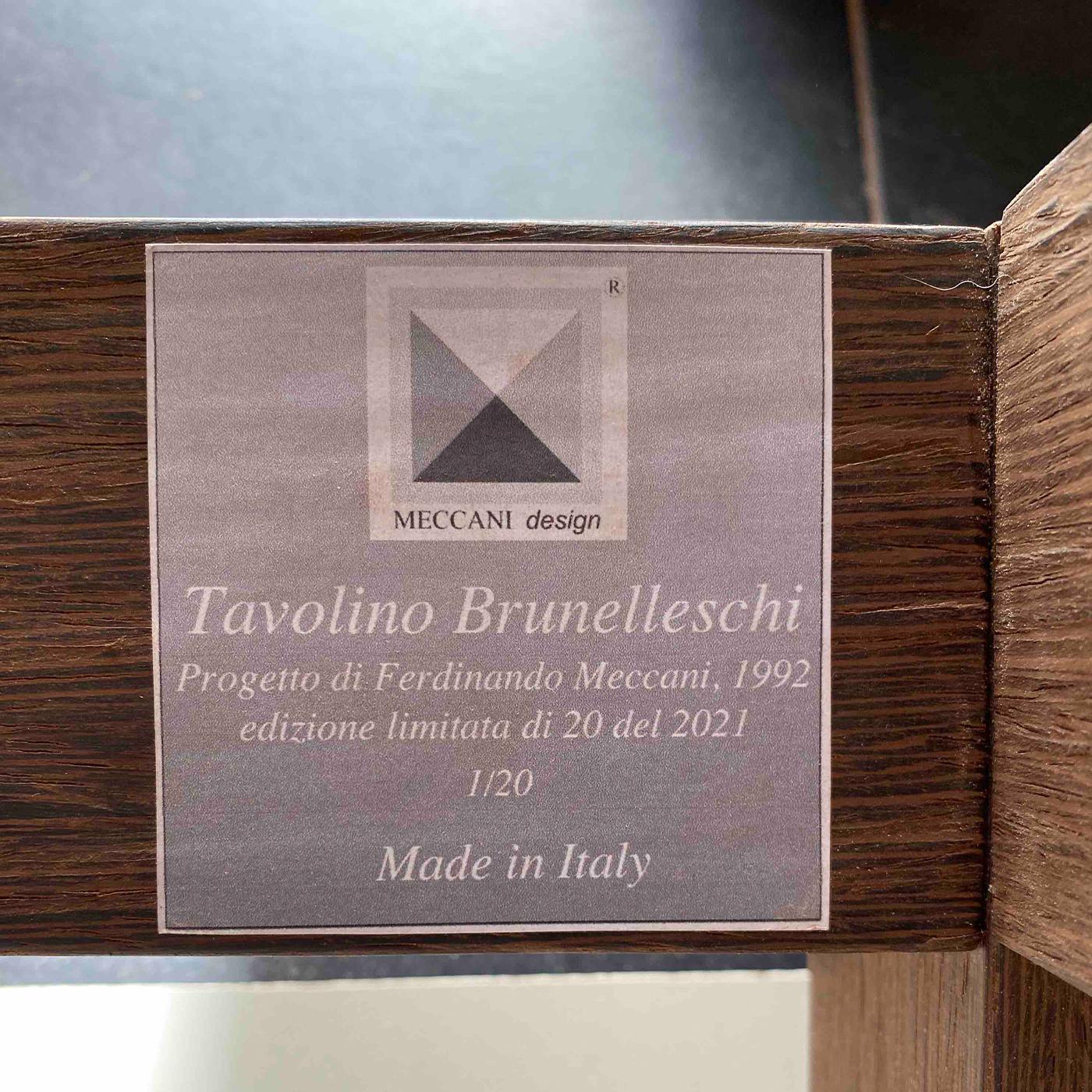 XXIe siècle et contemporain Table basse carrée wengé Brunelleschi en vente