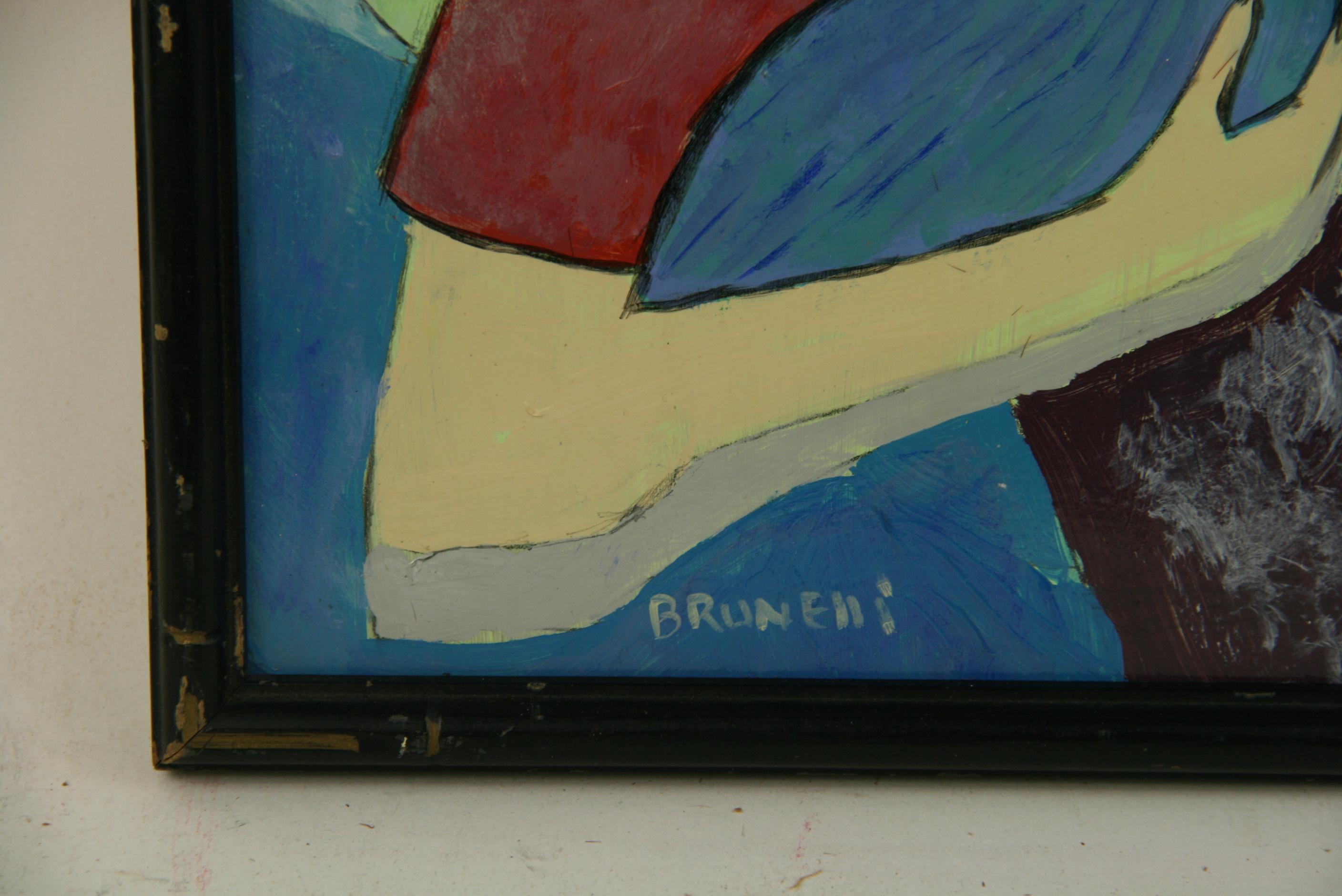 Dama de Azul  Pájaro    Pintura 1980 en venta 2