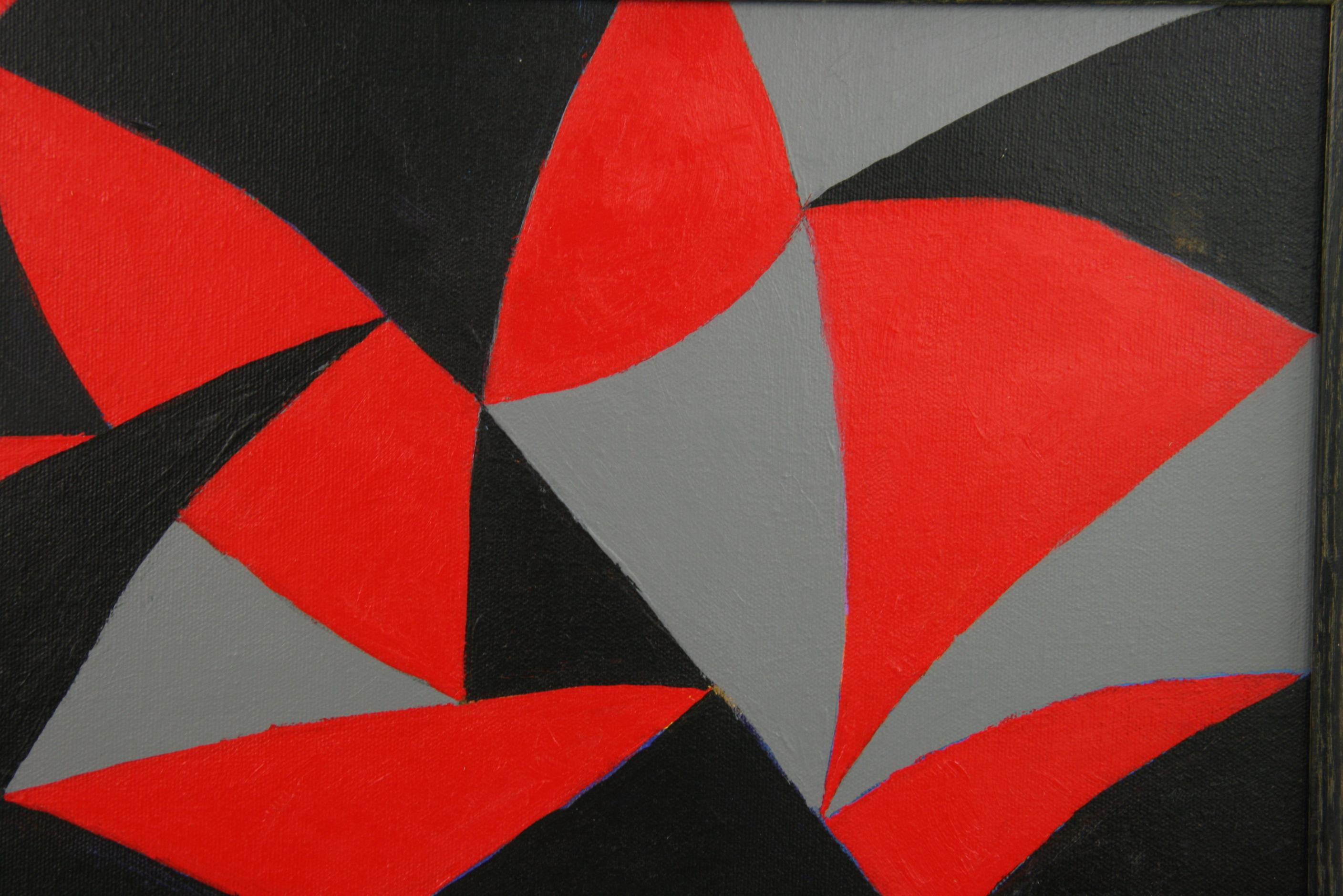 Black and Red Geometric Abstract Painting 1