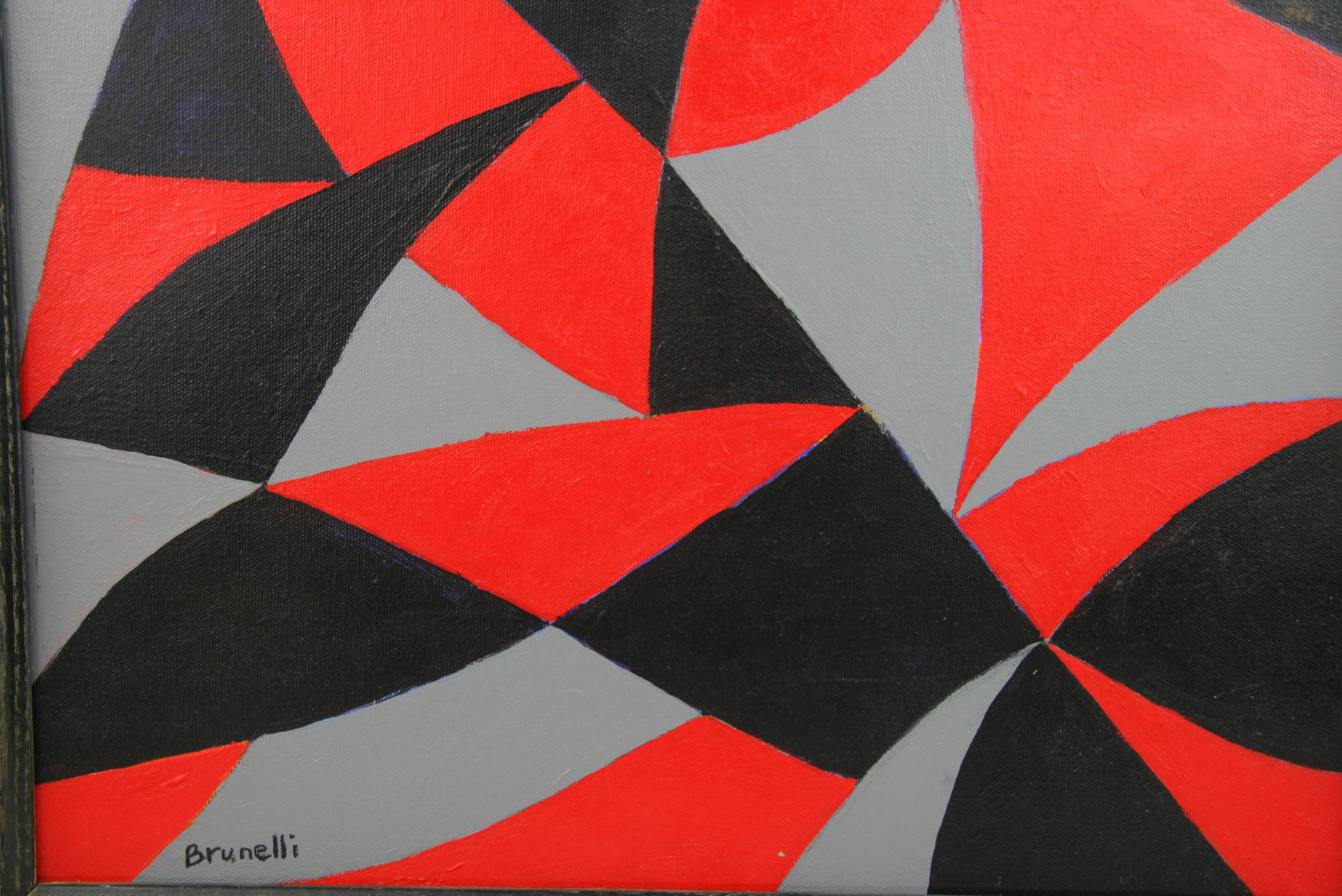 Black and Red Geometric Abstract Painting 3