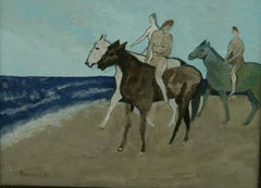 Equestrial Nude Bareback Surreal Abstract Painting