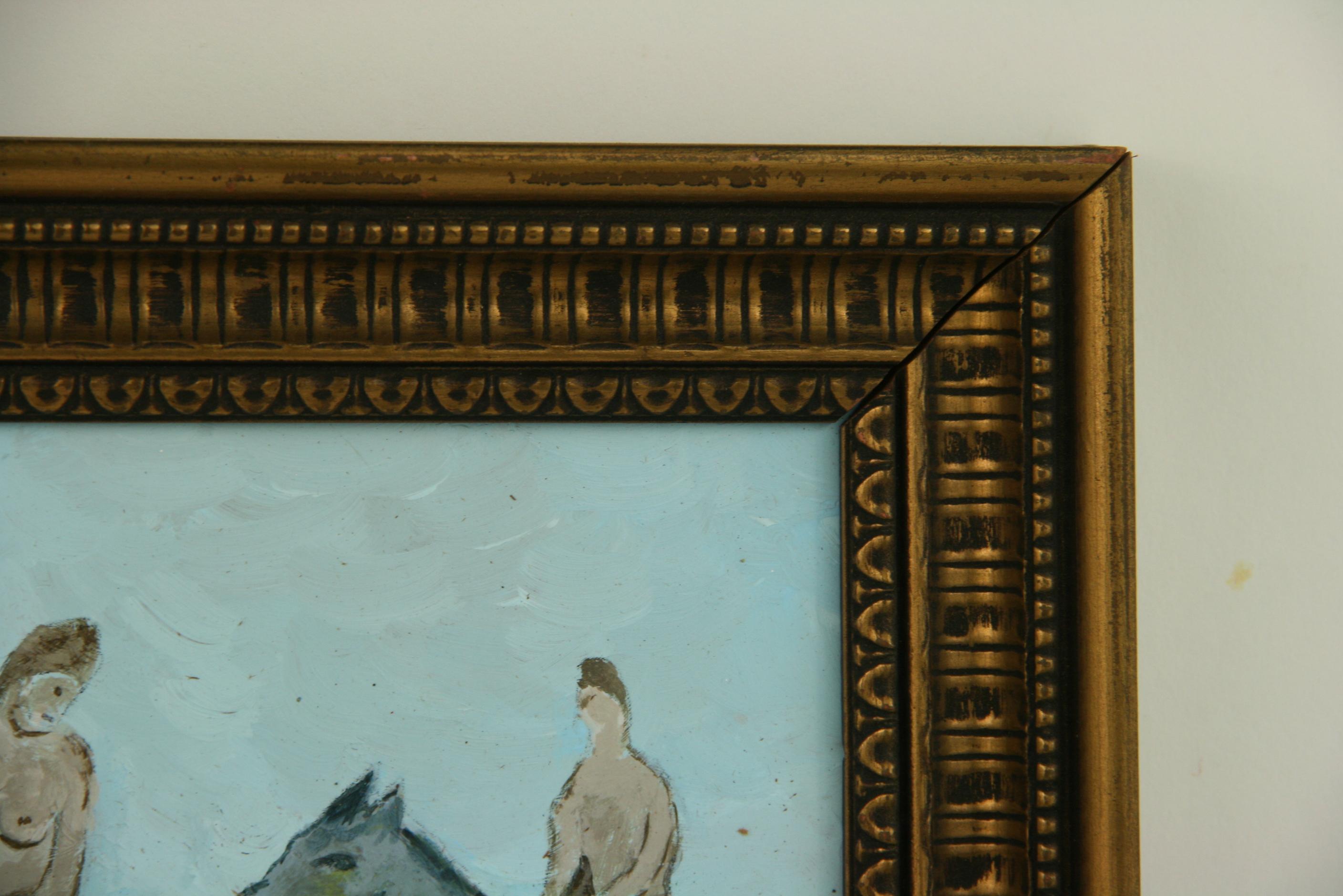 Pittura astratta equestre con nudo e schiena nuda in vendita 2