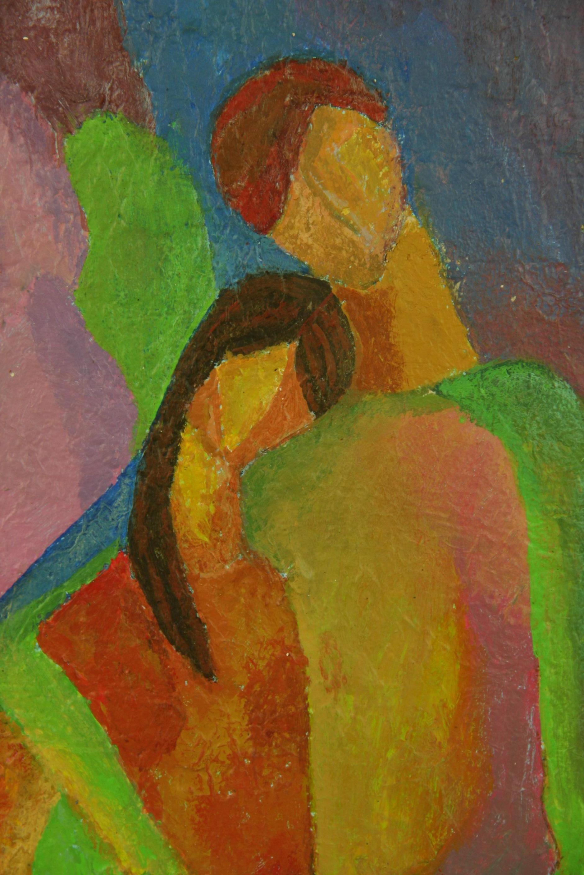 Cubic Jóvenes Amantes   Pintura figurativa de Brunelli en venta 3