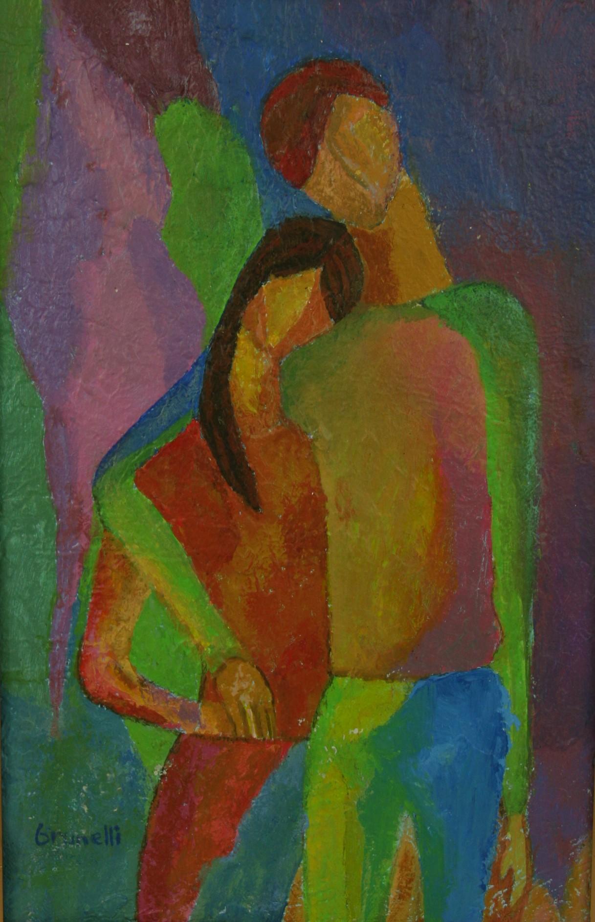 Cubic Jóvenes Amantes   Pintura figurativa de Brunelli en venta 4