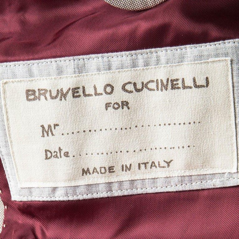 Brunello Cuccinelli Beige Cotton Double Breasted Blazer L For Sale at ...