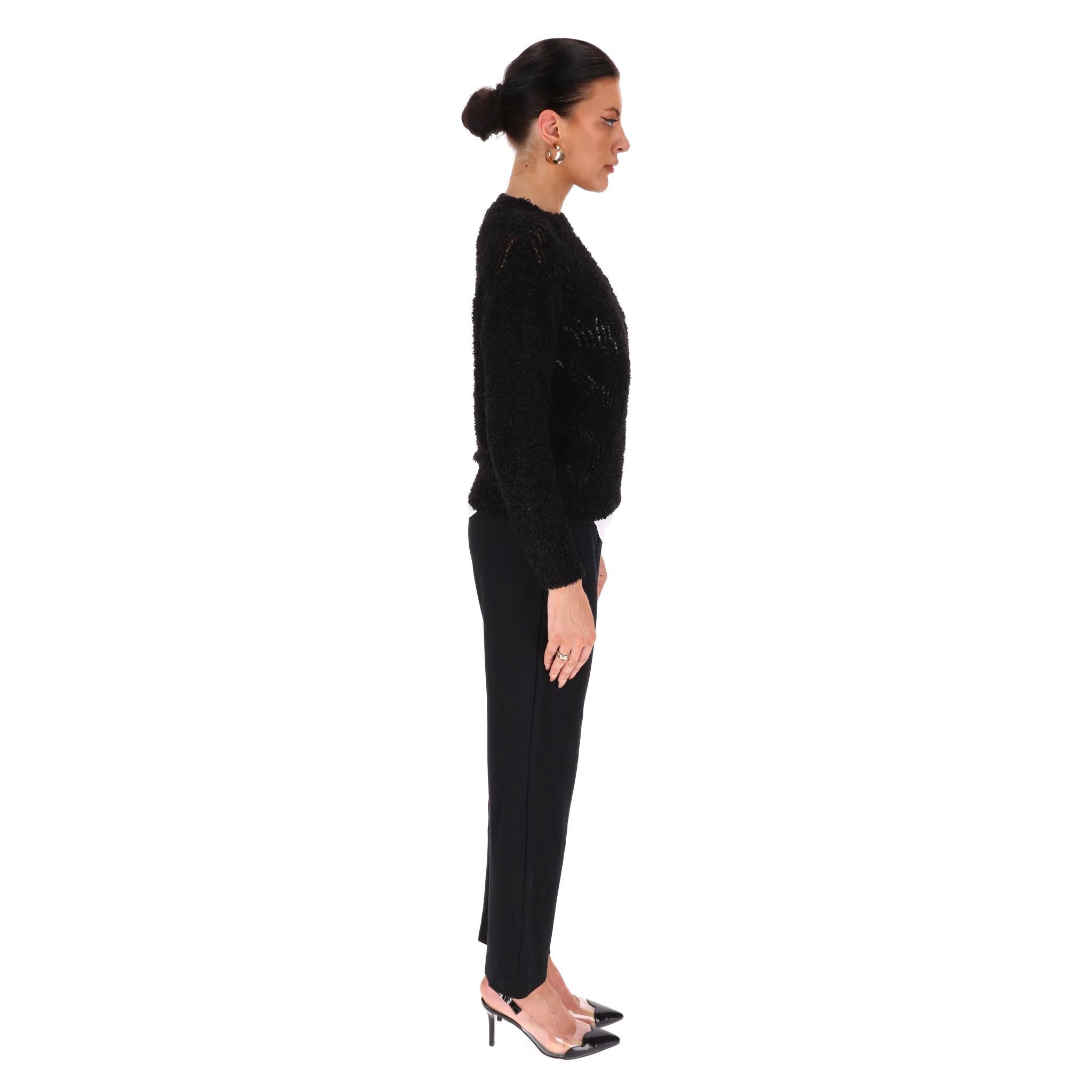 Brunello Cuccinelli Pullover aus Baumwolle mit offenem Strickmuster (Schwarz) im Angebot