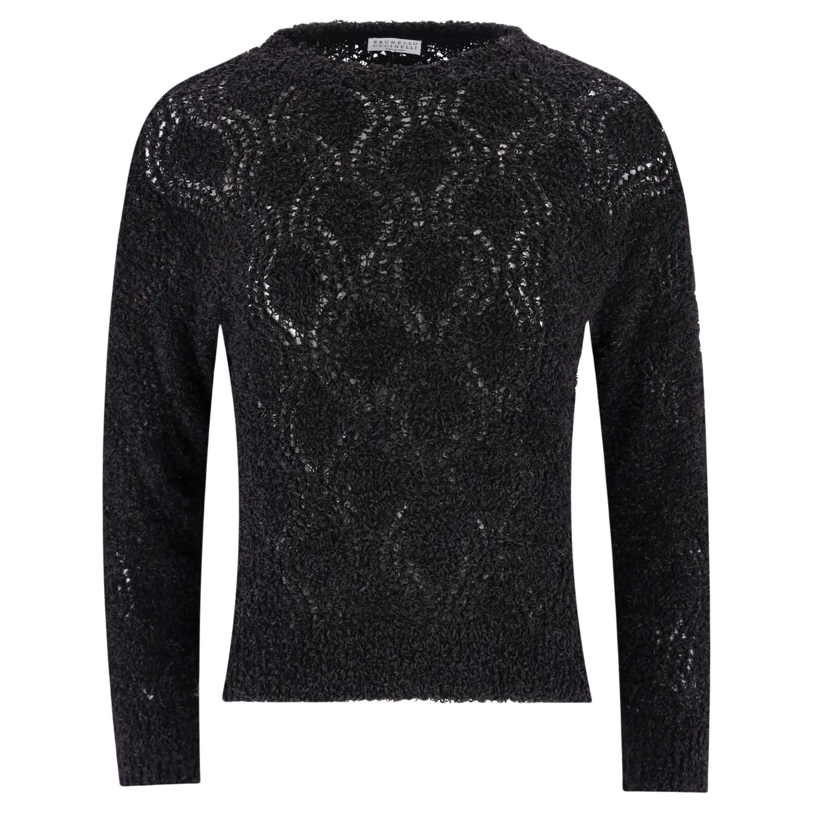 Brunello Cuccinelli Pullover aus Baumwolle mit offenem Strickmuster