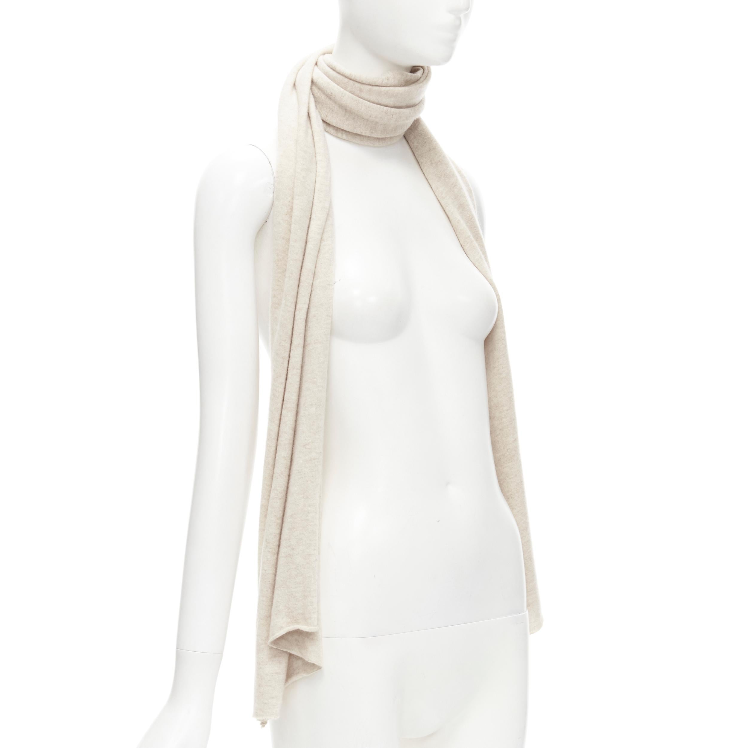 Beige BRUNELLO CUCINELLI 100% cashmere beige rolled edges scarf For Sale
