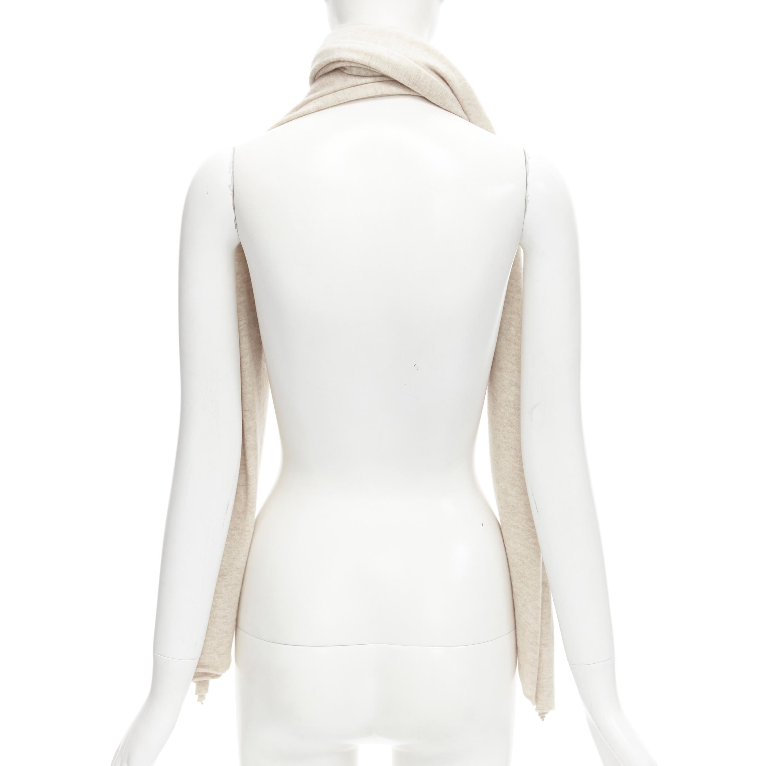 Women's BRUNELLO CUCINELLI 100% cashmere beige rolled edges scarf For Sale