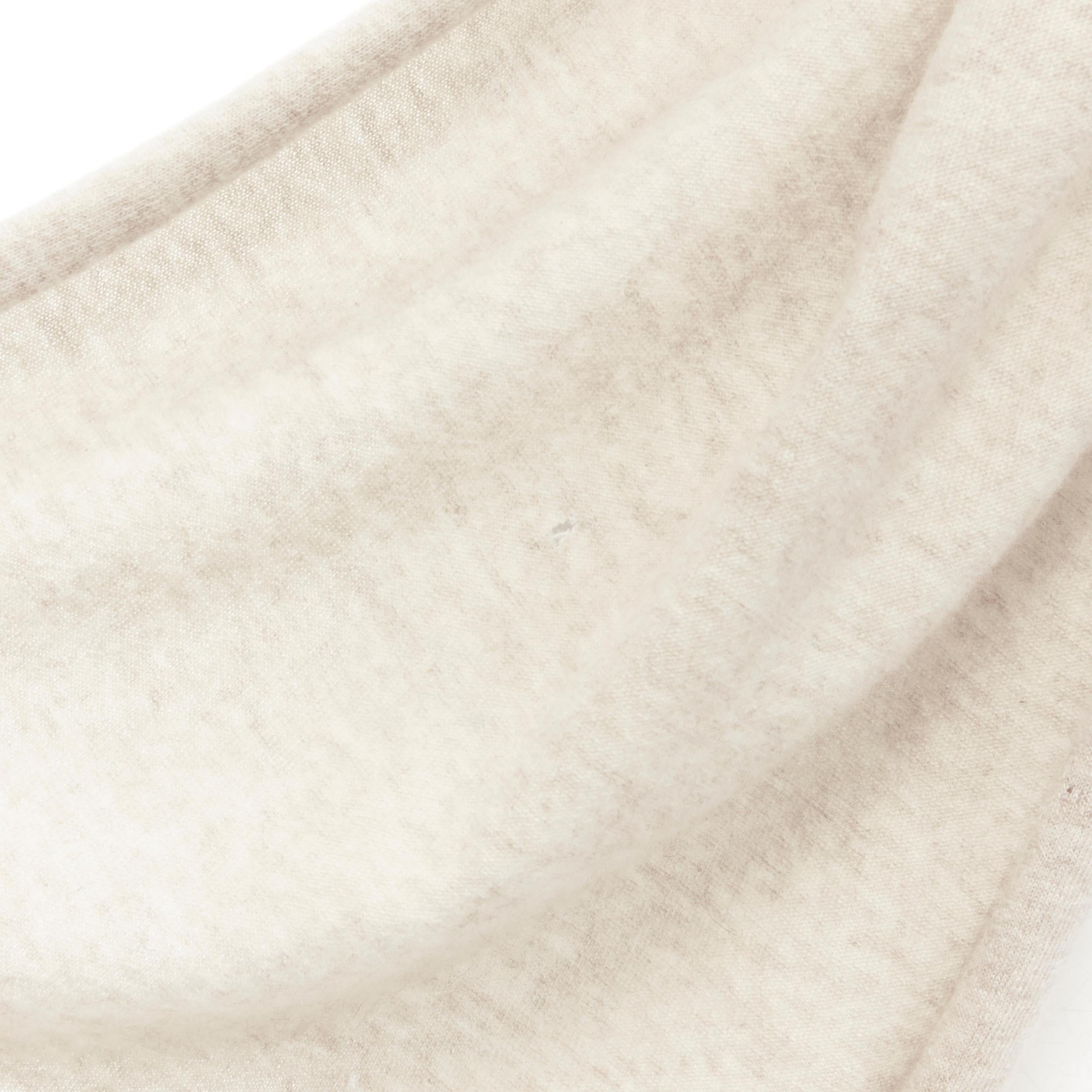 BRUNELLO CUCINELLI 100% cashmere beige rolled edges scarf For Sale 2