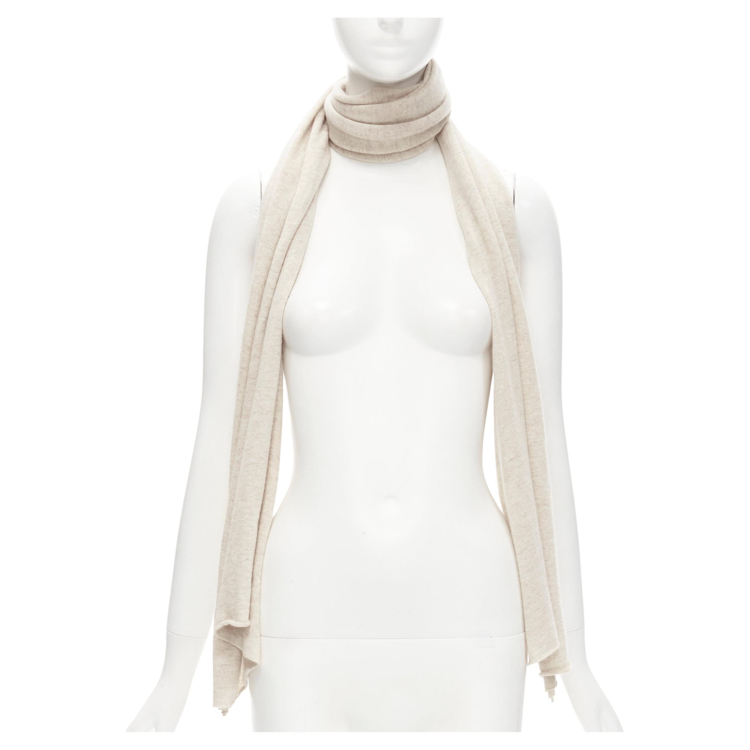 BRUNELLO CUCINELLI 100% cashmere beige rolled edges scarf For Sale