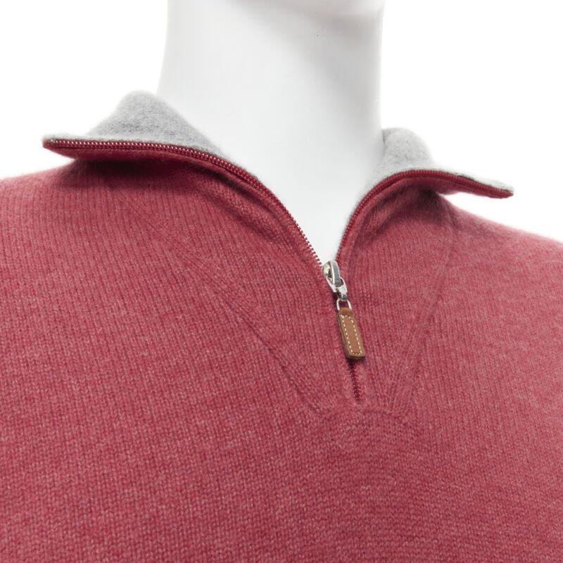 Brunello Cucinelli 100% cashmere, maglione con collo grigio e mezza zip EU52 XL
Riferimento: TGAS/C00149
Marchio: Brunello Cucinelli
Modello: Pullover in cashmere
Materiale: 100% cachemire
Colore: Rosso, Grigio
Modello: Tinta unita
Chiusura: