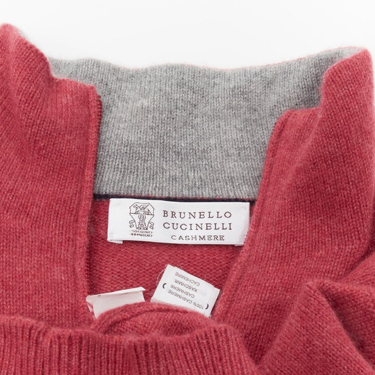 Pull Col Roulé Brunello Cucinelli 100% Cachemire - Taille 50/40 US, Graphique, Neuf Avec étiquettes