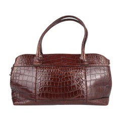 Brunello Cucinelli Bag Luxurious Rich Brown Crocodile Tote / Satchel