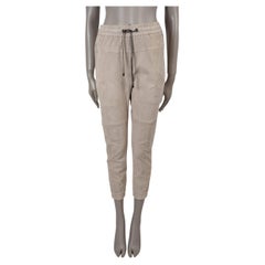 BRUNELLO CUCINELLI beige 2015 SUEDE DRAWSTRING Pantalon 40 S