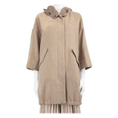 Brunello Cucinelli Beige Cashmere Parka Coat Size M