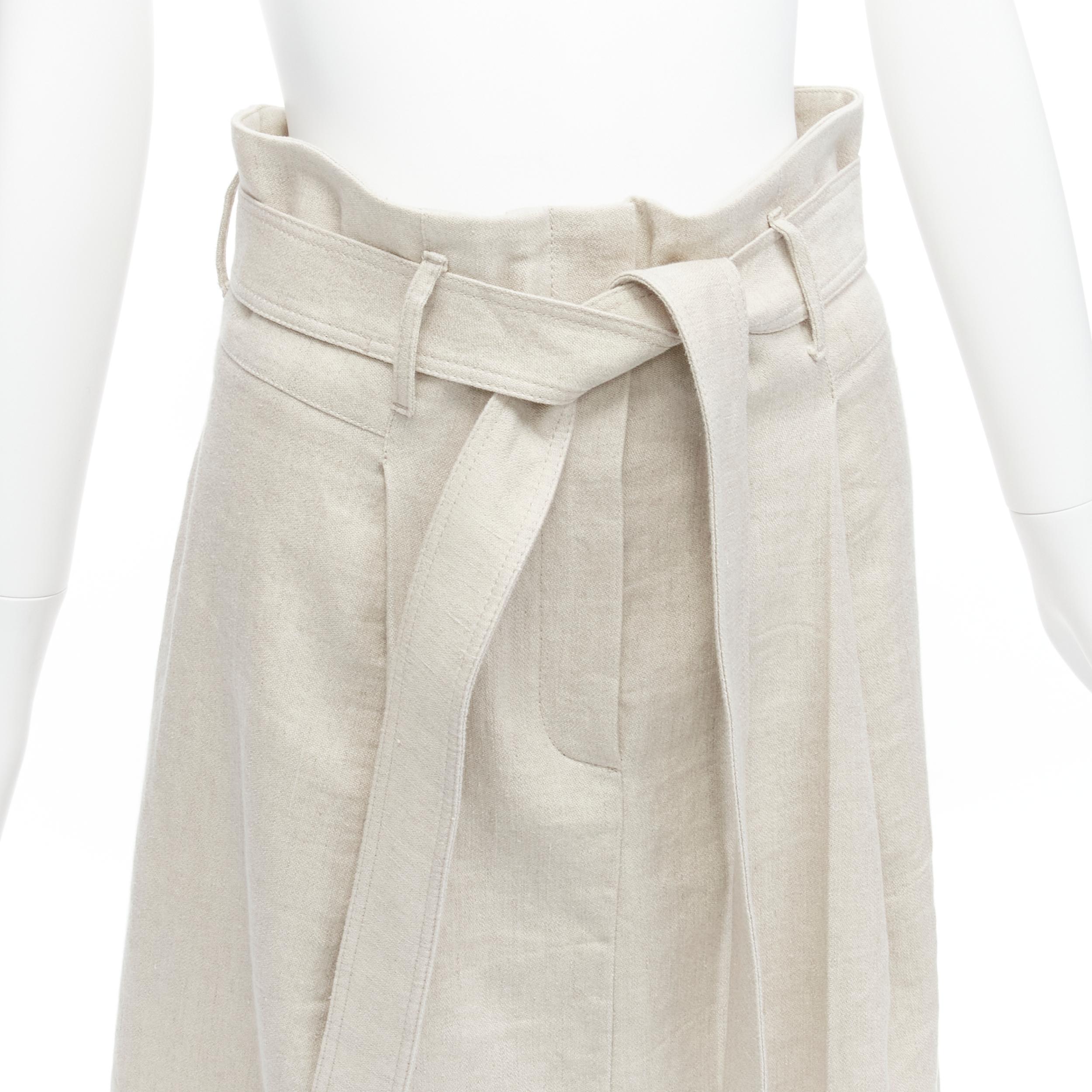 BRUNELLO CUCINELLI beige cotton linen tie belt A-line midi skirt IT40 S
Reference: CECU/A00022
Brand: Brunello Cucinelli
Material: Cotton, Linen
Color: Beige
Pattern: Solid
Closure: Zip
Lining: Beige Fabric
Extra Details: Zip at center front with