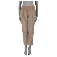 BRUNELLO CUCINELLI beige cotton STRAIGHT CORDUROY Pants 40 S