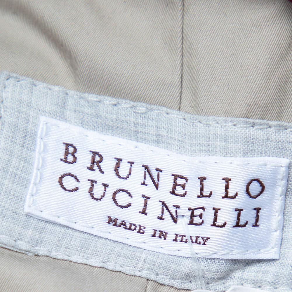 Brunello Cucinelli Beige Cotton & Synthetic Hooded Cargo Jacket XL 1