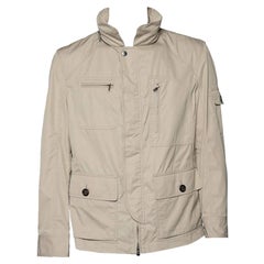 Brunello Cucinelli Beige Cotton & Synthetic Hooded Cargo Jacket XL