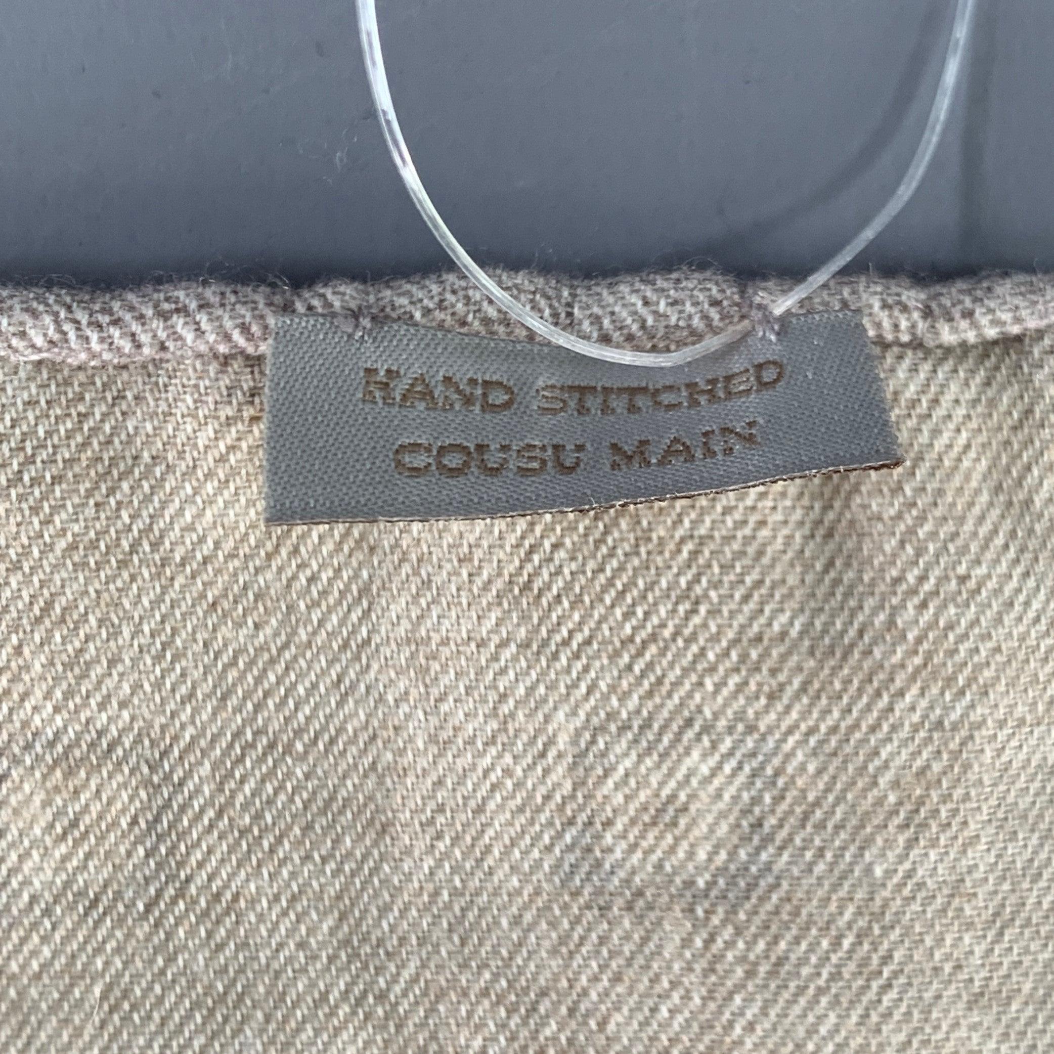 BRUNELLO CUCINELLI Beige Grey Abstract Floral Pocket Square In Good Condition For Sale In San Francisco, CA