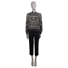 BRUNELLO CUCINELLI beige & grey SEQUIN EMBROIDERED FLORAL BOMBER Jacket XS