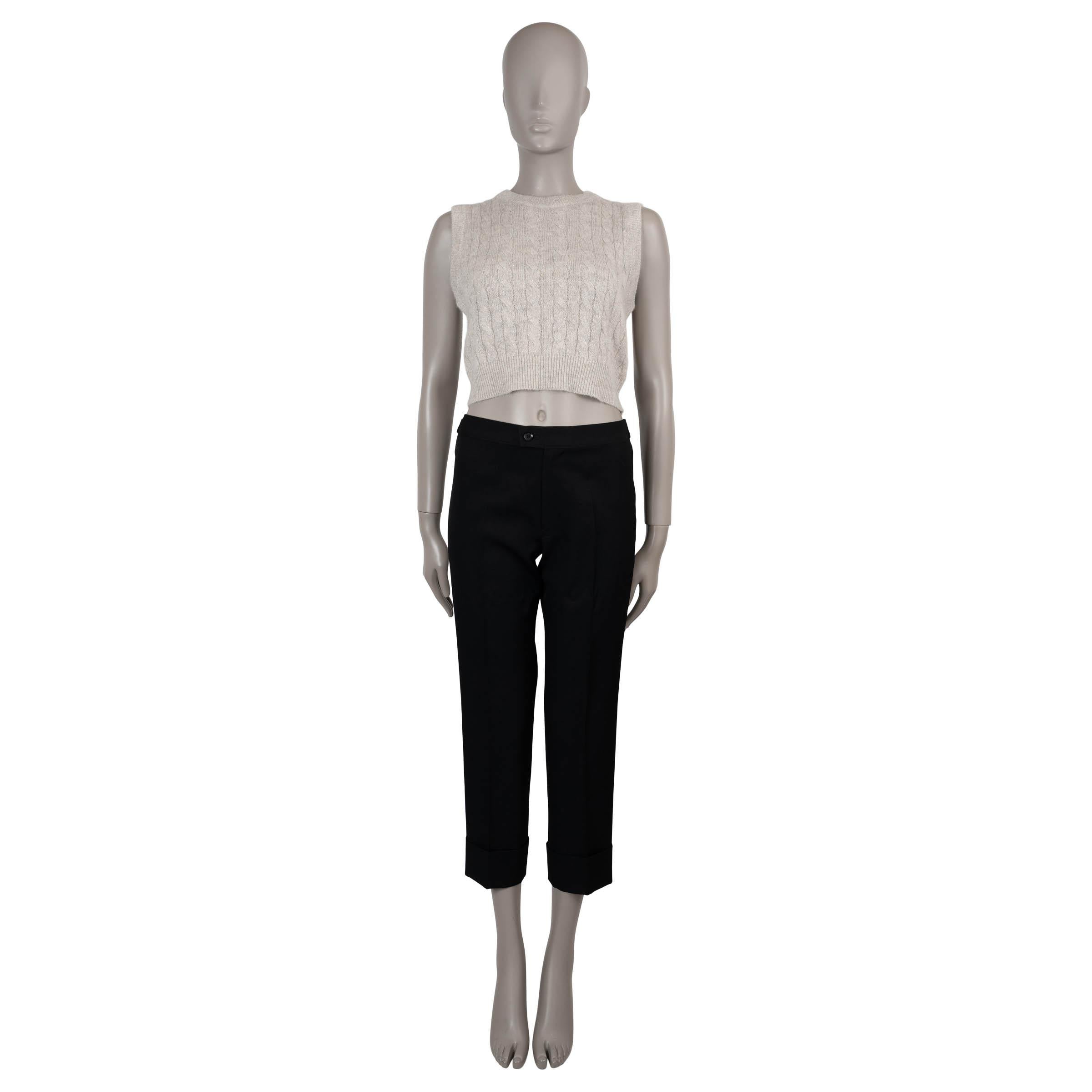 BRUNELLO CUCINELLI beige Mohair 2021 LUREX CABLE KNIT Pullover Weste 42 M im Zustand „Hervorragend“ im Angebot in Zürich, CH