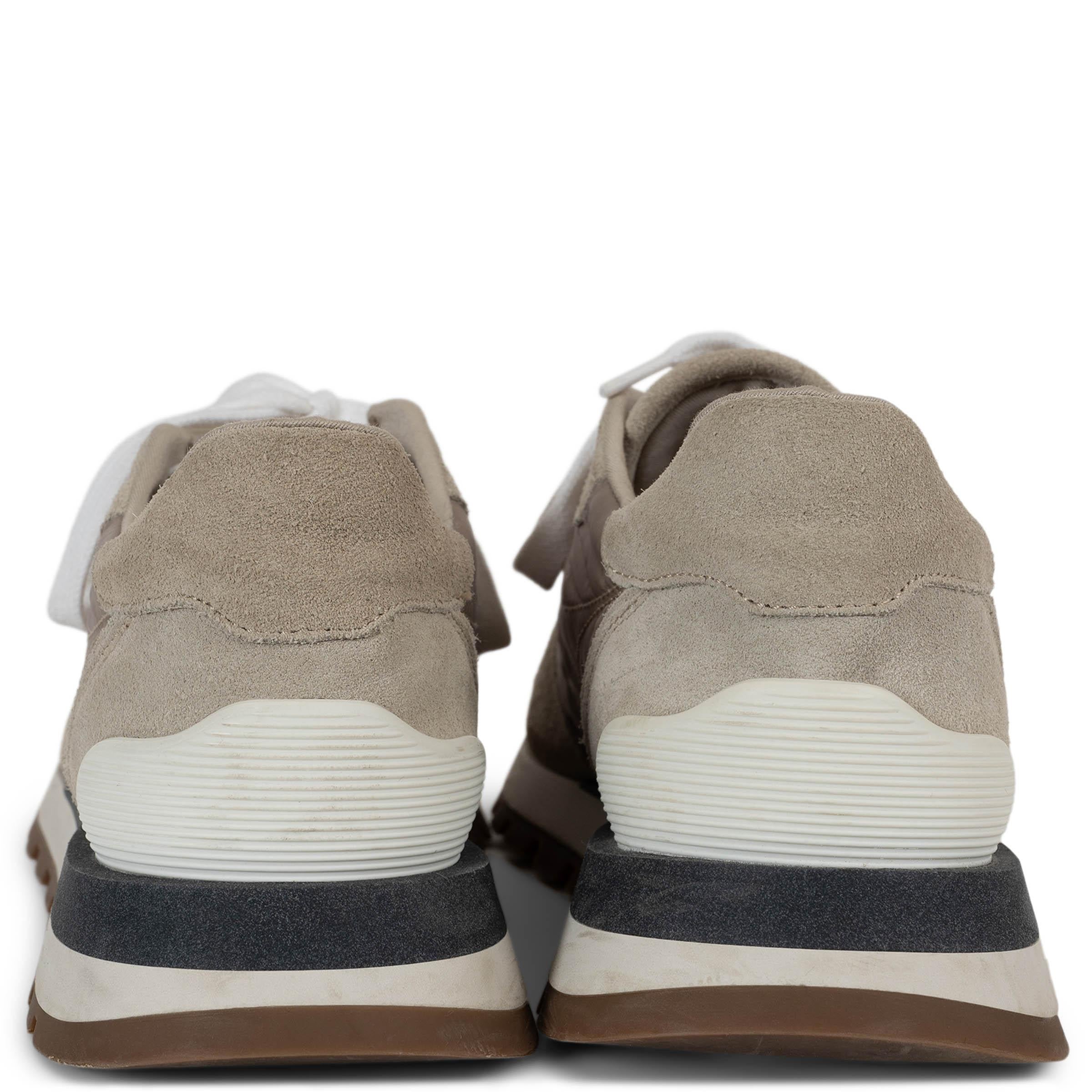BRUNELLO CUCINELLI beige nylon y ante 2020 MONILI Zapatillas Zapatos 38 en Excelente estado para la venta en Zürich, CH