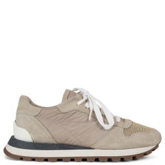 BRUNELLO CUCINELLI beige nylon y ante 2020 MONILI Zapatillas Zapatos 38