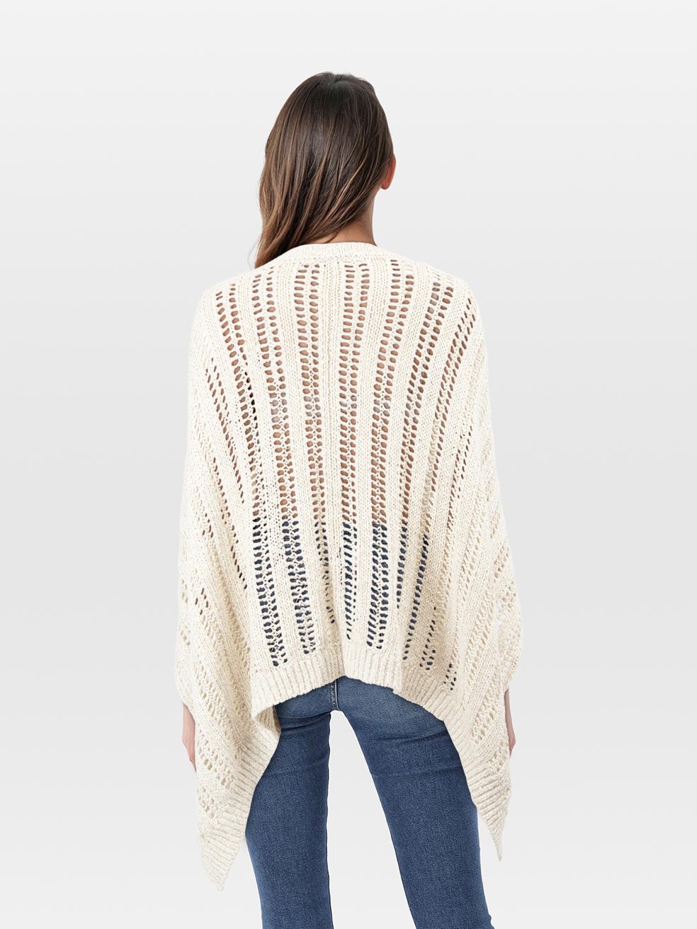CONDITION is Very Good. Hardly any visible wear to the jumper is evident on this used Brunello Cucinelli designer resale item.
 
 
 
 Details
 
 
 Beige
 
 Linen
 
 Poncho
 
 Open knit
 
 Sheer
 
 Sequinned
 
 Round neck
 
 Long sleeves
 
 
 
 Made