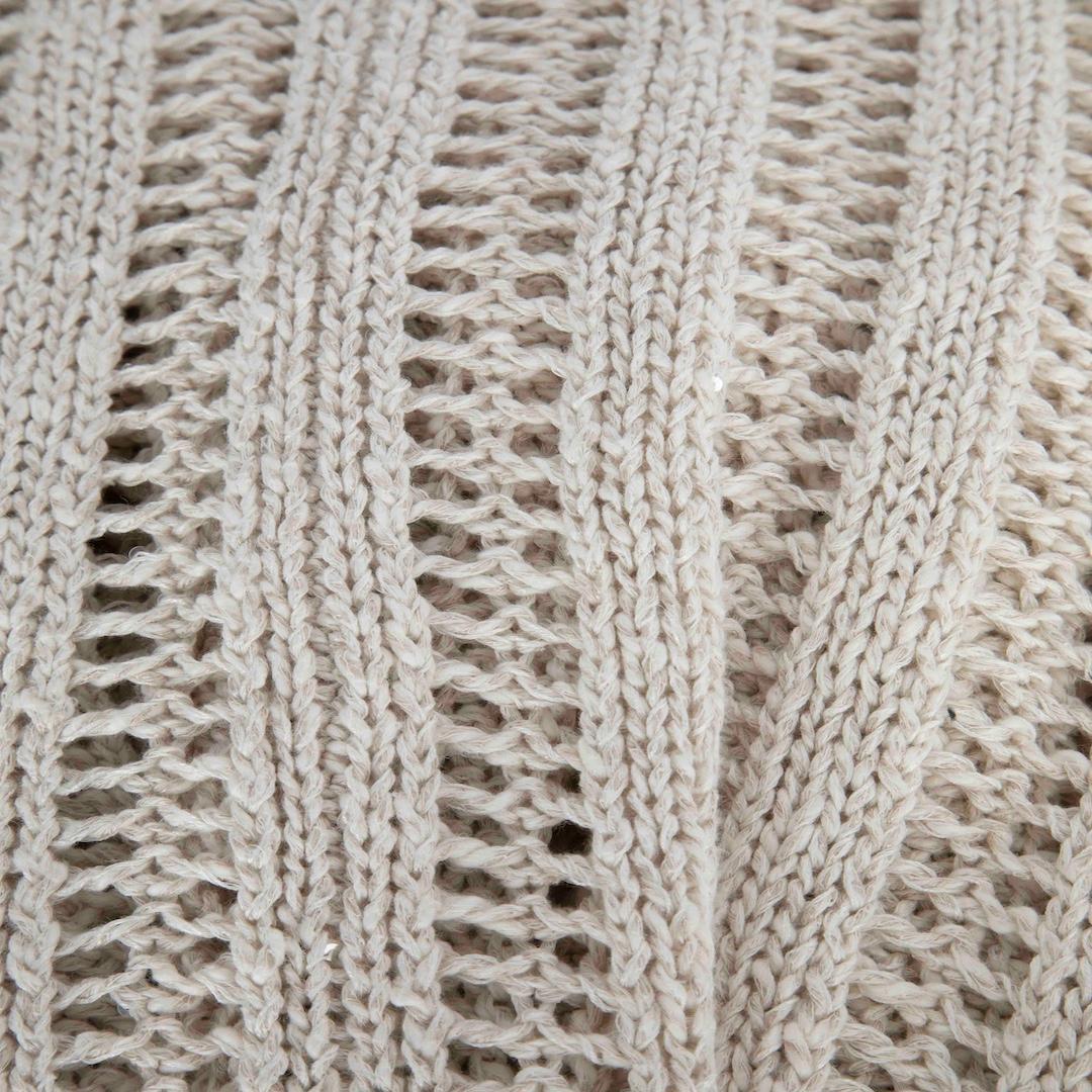 Brunello Cucinelli Beige Open Knit Poncho Size S In Good Condition For Sale In London, GB