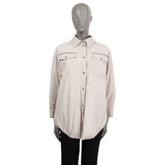 BRUNELLO CUCINELLI beige polyester MONILI CHAIN OVERSIZED PADDED Jacket 36 XXS