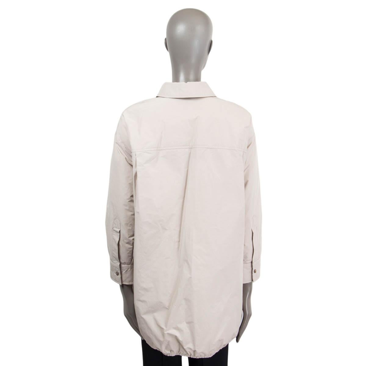Women's BRUNELLO CUCINELLI beige polyester MONILI CHAIN OVERSIZED PADDED Jacket 36 XXS For Sale