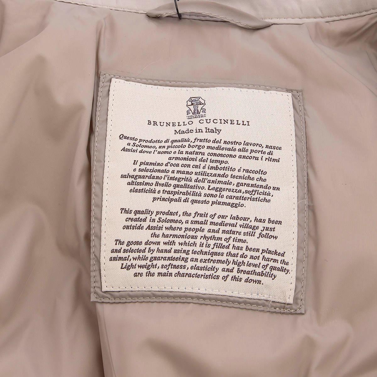 BRUNELLO CUCINELLI beige polyester MONILI CHAIN OVERSIZED PADDED Jacket 36 XXS For Sale 2
