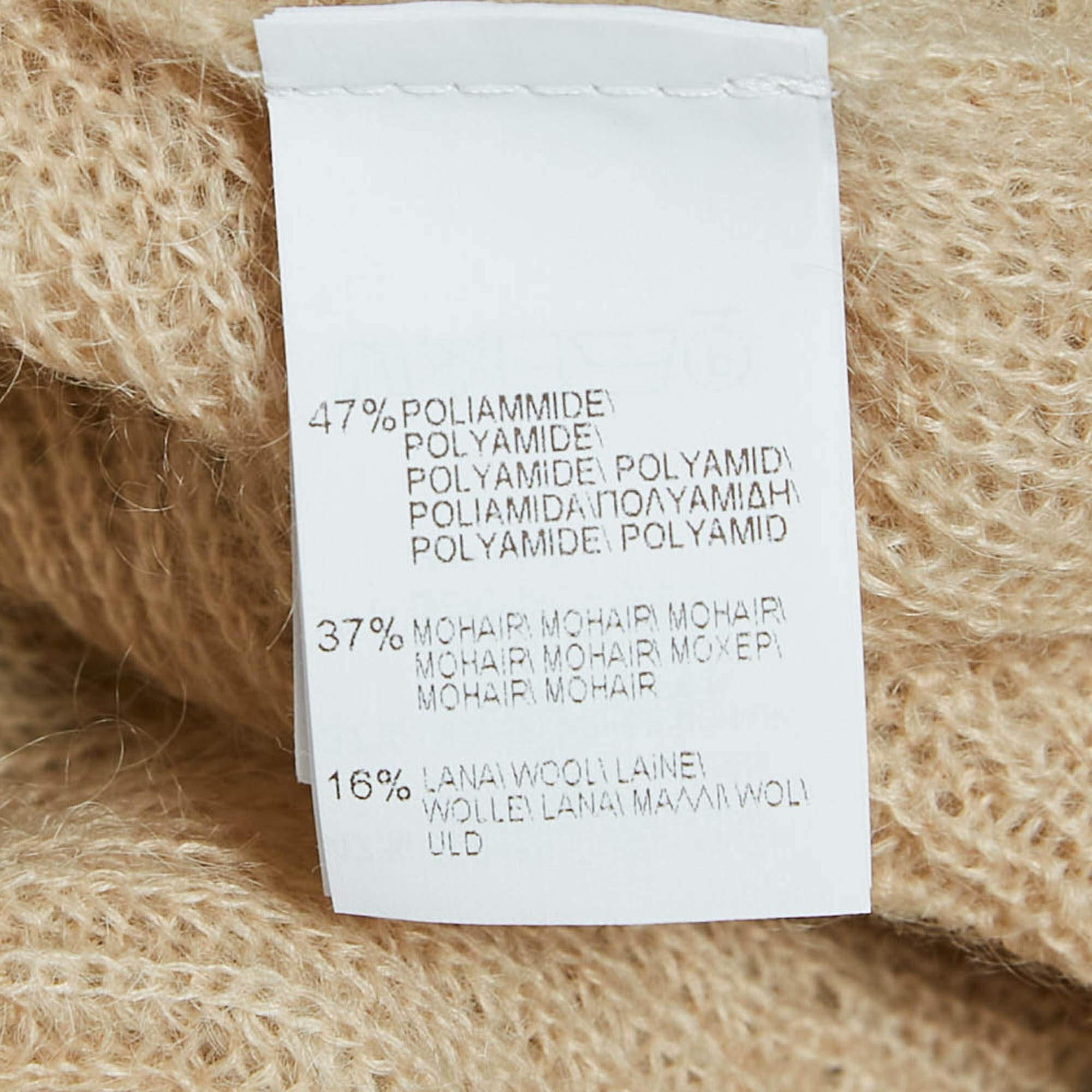 Brunello Cucinelli Beige Rib Knit Hooded Sweater L 3