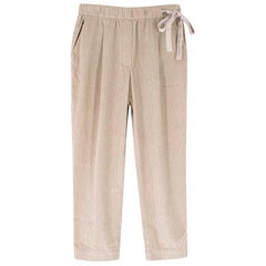 Brunello Cucinelli Beige Ribbed Corduroy Trouser M