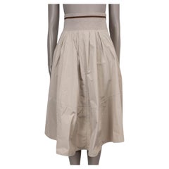 BRUNELLO CUCINELLI beige silk blend 2020 TAFFETA FLARED Skirt 40 S
