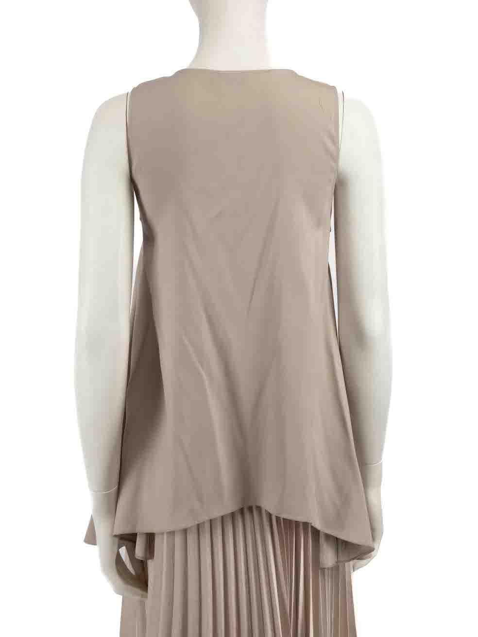 Brunello Cucinelli Beige Silk Tank Top Size S In Good Condition For Sale In London, GB
