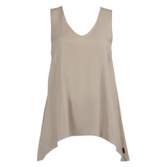 Brunello Cucinelli Beige Silk Tank Top Size S