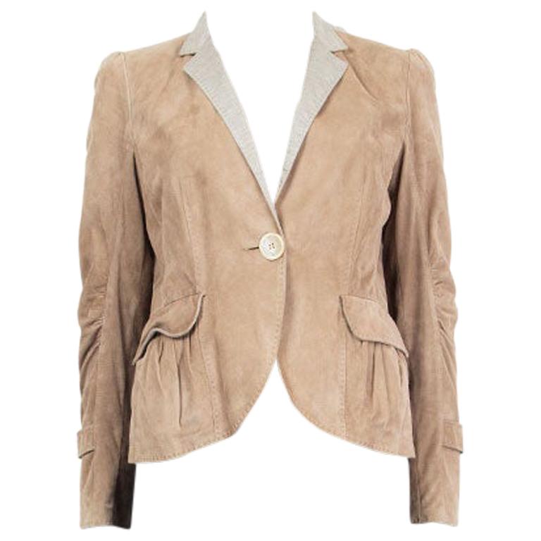 beige suede blazer
