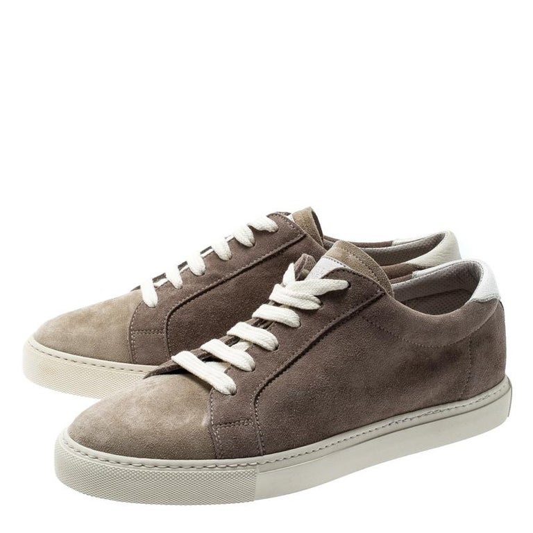 Brunello Cucinelli Beige Suede Sneakers Size 40 For Sale at 1stDibs