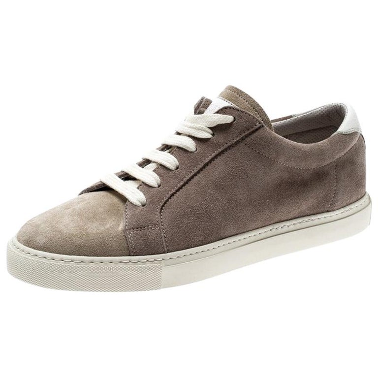 Brunello Cucinelli Beige Suede Sneakers Size 40 For Sale at 1stDibs