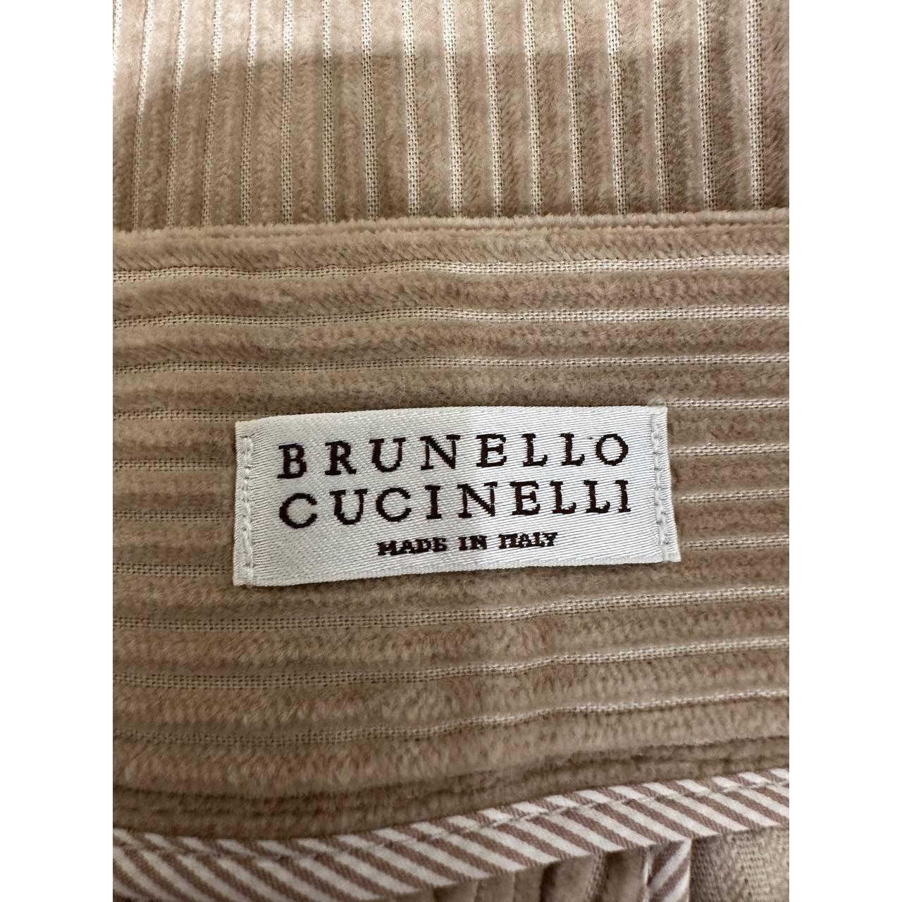 Beige Pantaloni in velluto beige di Brunello Cucinelli - Taglia 38 in vendita