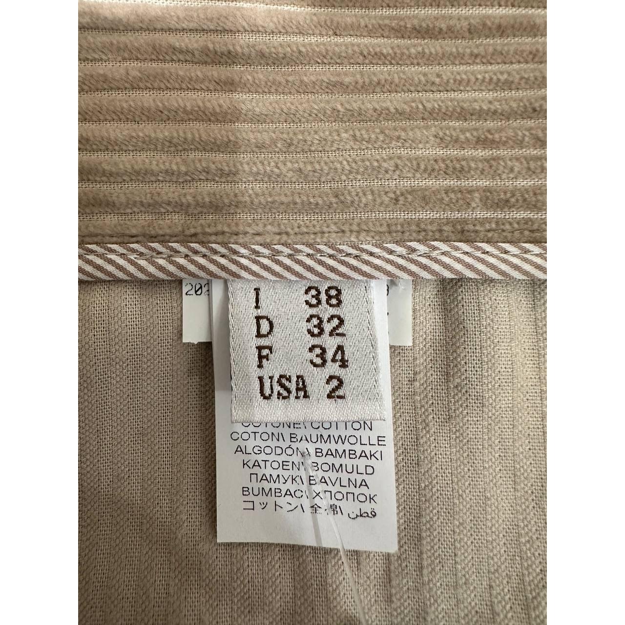 Donna Pantaloni in velluto beige di Brunello Cucinelli - Taglia 38 in vendita