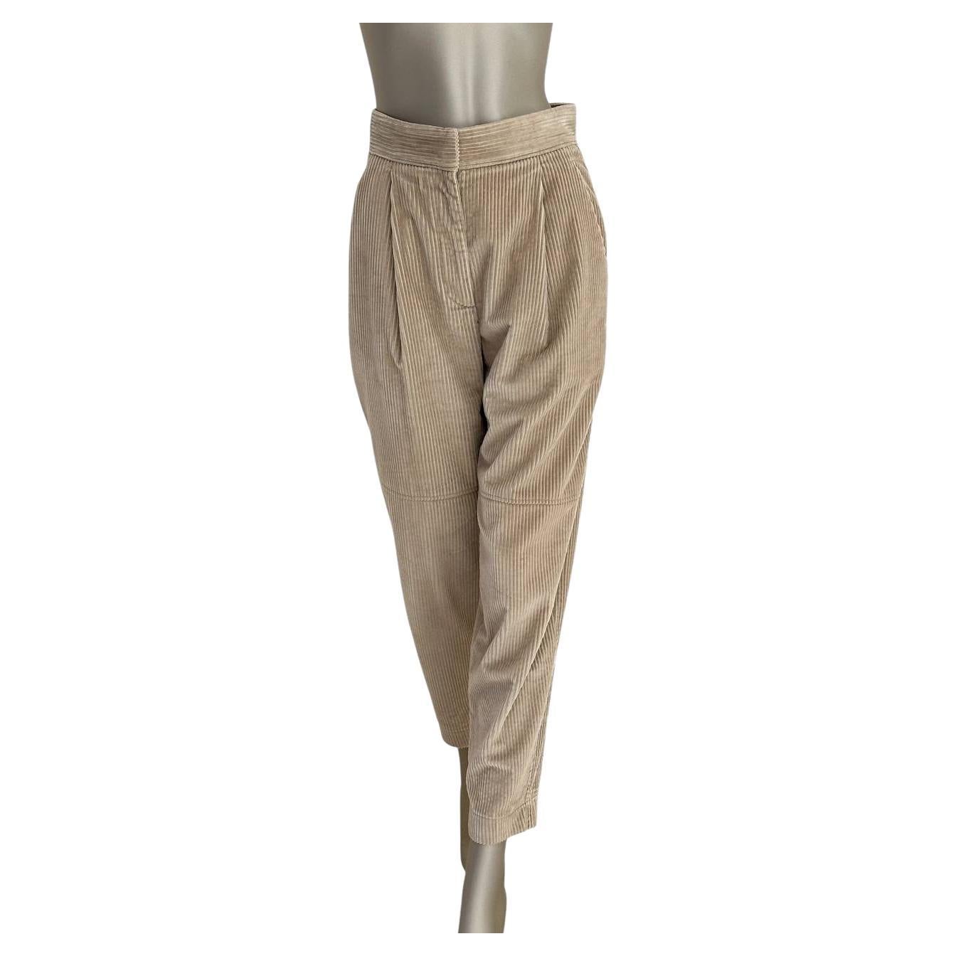 Brunello Cucinelli Beige Velvet Pants - Size 38