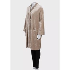 Brunello Cucinelli Beige Velvet Snap-Button Cardigan IT 42/M Oversized