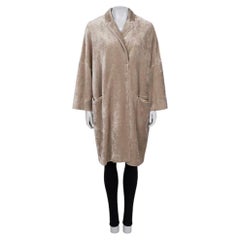 Brunello Cucinelli Beige Velvet Snap-Button Cardigan IT 42/M Oversized