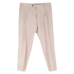 Used Brunello Cucinelli Beige Wool Blend Tailored Trousers IT 52