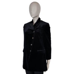 BRUNELLO CUCINELLI black 2017 ASYMMETRIC VELVET Blazer Jacket 42 M