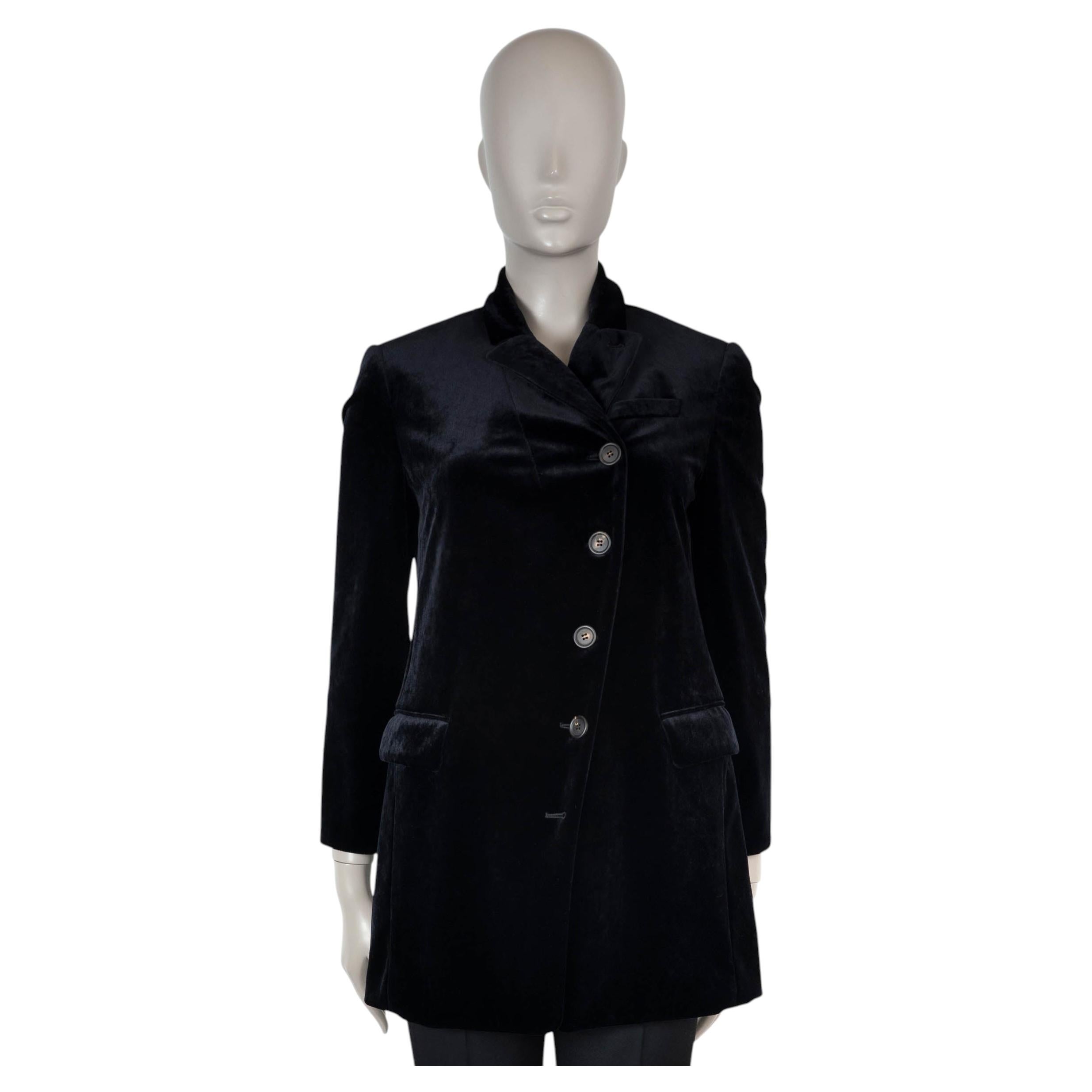 Brunello Cucinelli nero 2017 ASIMMETRICO VELVET Giacca Blazer 42 M